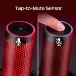 Mikrofonas HyperX QuadCast 2, juodas, matomas iš šono su apšvietimu