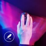 Pelė HyperX Pulsefire Haste 2, baltas modelis, matoma iš šono