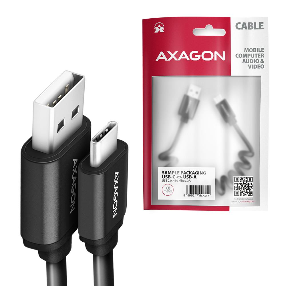 d651e5fb-327f-4fcd-9436-145b75cbe993 CABLE USB-C TO USB2.0 0.6M/TWISTER BLK BUCM-AM10TB AXAGON
