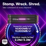 SSD CRUCIAL T710 4TB M.2 PCIe Gen5 NVMe Write speed 13800 MBytes/sec Read speed 14900 MBytes/sec TBW 2400 TB CT4000T710SSD5