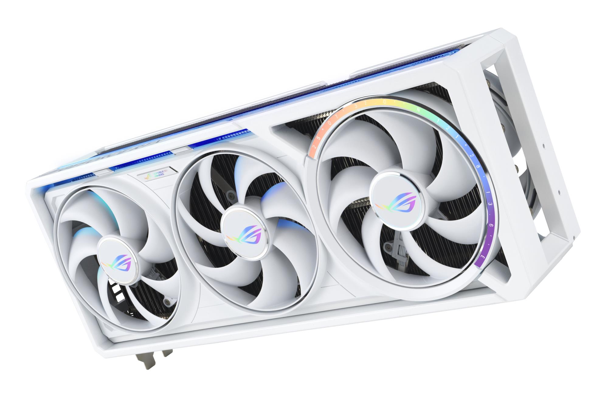 d76375b5-99ff-48b6-8e12-8a48659d8a76 Vaizdo plokštė ASUS NVIDIA GeForce RTX 5080, šoninis vaizdas su ventiliatoriais