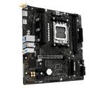 ASROCK A620AM-XWIFI motininė plokštė, šoninis vaizdas su prievadų išdėstymu