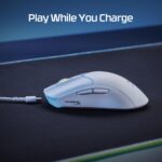 Pelė HyperX Pulsefire Haste 2, balta, iš šono