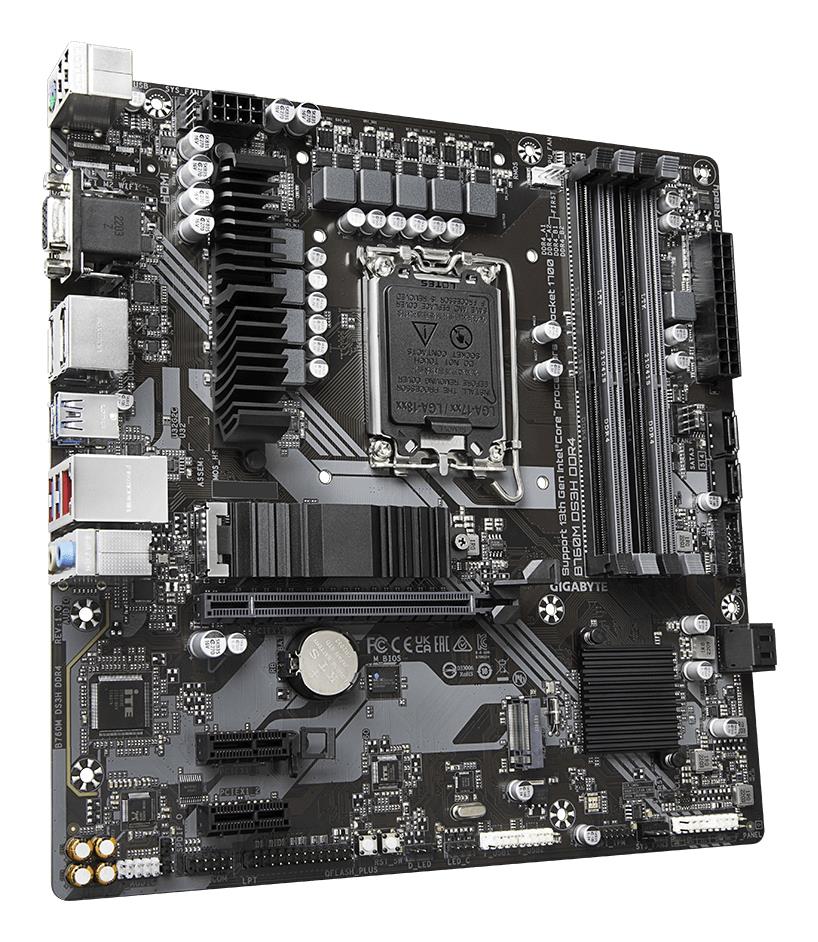 d975d6d8-55c8-4e94-adc8-91632926f48a Mainboard GIGABYTE Intel B760 Express LGA1700 Micro-ATX Memory DDR4 Memory slots 4 2xPCI-Express 3.0 1x 1xPCI-Express 4.0 16x 2xM.2 1x15pin D-sub 1xHDMI 2xDisplayPort 2xUSB 2.0 3xUSB 3.2 1xUSB-C 1xPS/2 1xRJ45 3xAudio port B760MDS3HDDR4