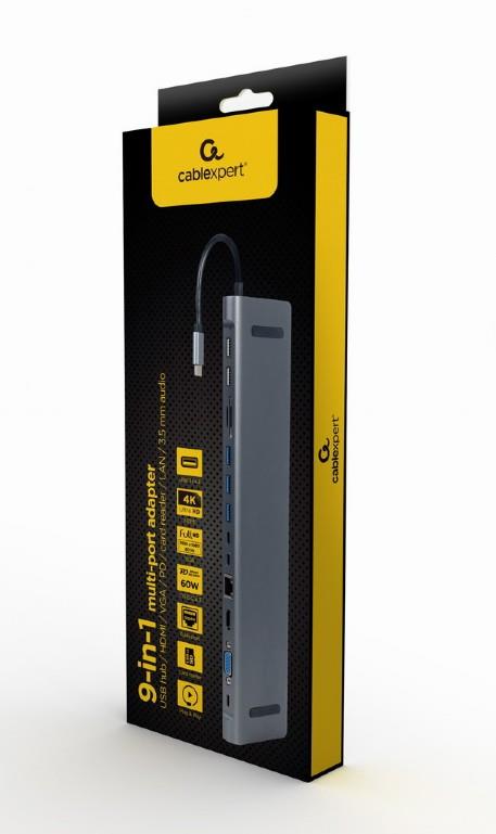 da8f6a21-86d5-4a81-b725-1bc88cfcdf34 I/O ADAPTER USB-C TO HDMI/USB3/9IN1 A-CM-COMBO9-01 GEMBIRD