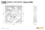 CASE FAN 120MM PURE WINGS 3/PWM WHT 3-PACK BL136 BE QUIET