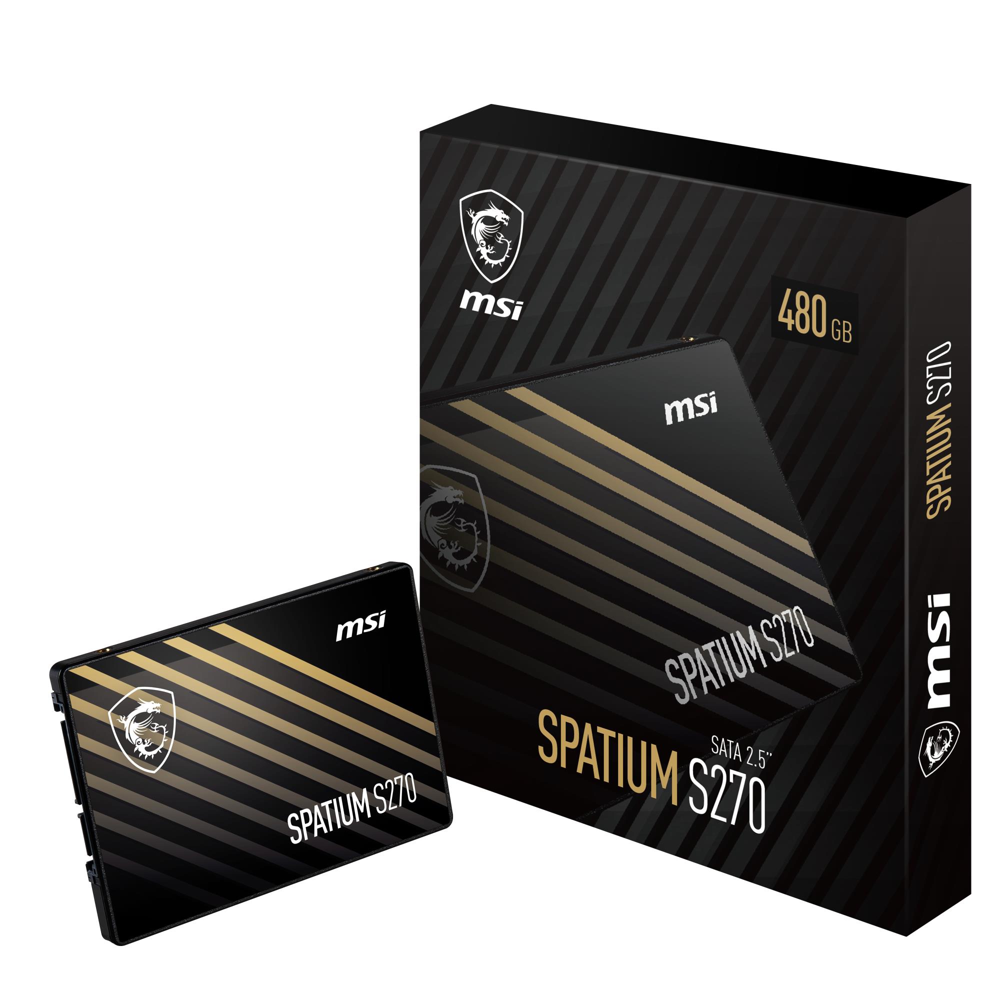 dd2956ba-ac36-4450-a075-aa3bf46d9a69 SSD MSI SPATIUM S270 480GB SATA 3D NAND Write speed 450 MBytes/sec Read speed 500 MBytes/sec 2,5" TBW 250 TB MTBF 2000000 hours S78-440E350-P83