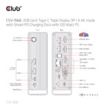 Dokas Club 3D CSV-1568, matomas iš šono, rodo jungčių išdėstymą