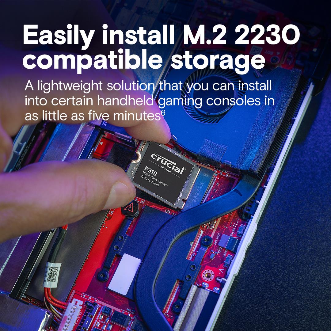 de0512b4-1aa9-47d8-9182-59a2da2885b5 SSD CRUCIAL P310 2TB M.2 PCIe Gen4 NVMe 3D NAND Write speed 6000 MBytes/sec Read speed 7100 MBytes/sec TBW 440 TB CT2000P310SSD2