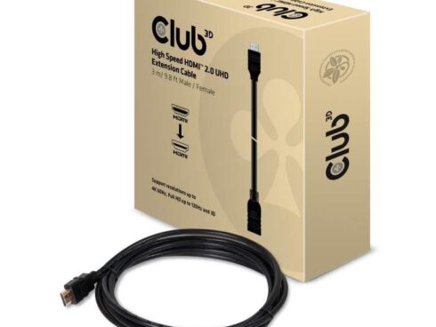 CABLE HDMI TO HDMI 3M/M/F CAC-1321 CLUB3D