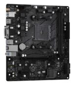 ASROCK B550M-HDV motininė plokštė, šoninis vaizdas su prievadų išdėstymu