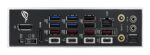 Motininė plokštė ASUS ROG STRIX Z890-F su matomu HDMI ir USB jungčių išdėstymu