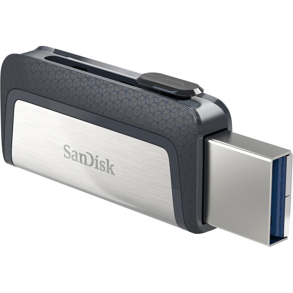 e0702f56-fb6b-4409-ac6b-4039abc794d3 USB-C atmintinė SanDisk su slidžiu korpusu, matoma iš šono