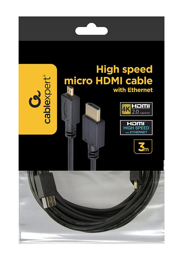 e09fb660-8480-4322-815b-968fbfe58d7d CABLE HDMI-MICRO HDMI 3M V.2.0/BLK CC-HDMID-10 GEMBIRD