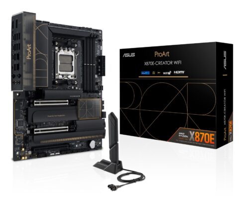 Motininė plokštė ASUS ProArt X870E su DDR5 atmintimi ir PCIe 5.0