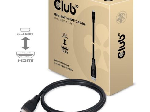 CABLE MICRO HDMI TO HDMI 1M/M/M CAC-1351 CLUB3D