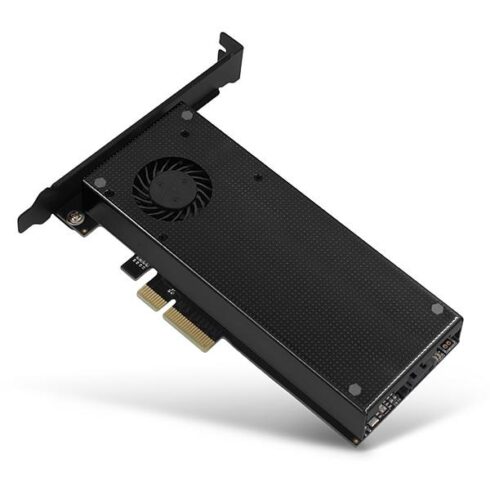 AXAGON PCEM2-DC PCIe NVMe+SATA M.2 adapter su aušintuvu