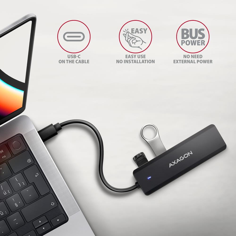e2766829-9bd4-4465-bfa3-eac2818980b7 I/O HUB USB-C TRAVEL/0.19M HUE-C1C AXAGON