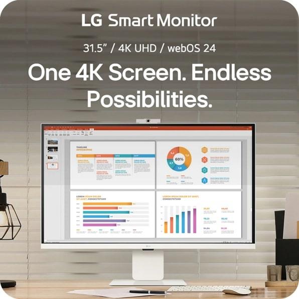 e4068f6c-c1fb-4d83-bc5b-4b235b67ccd3 LCD Monitor LG 32U850SA-W 31.5" 4K Panel IPS 3840x2160 16:9 60Hz 5 ms Colour White 32U850SA-W