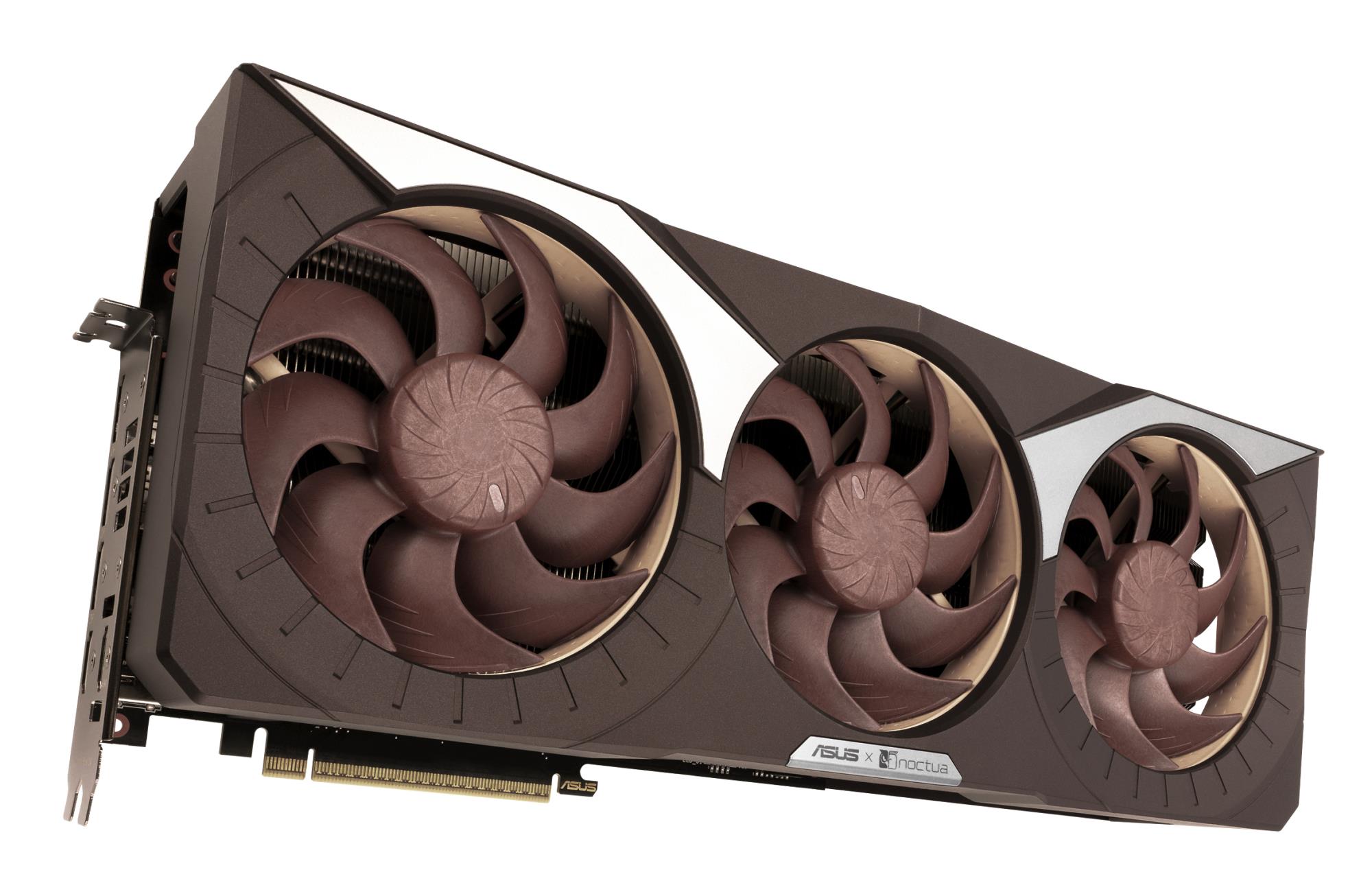e4dc0f52-08e0-4136-b395-a6d1edf54897 Vaizdo plokštė ASUS NVIDIA GeForce RTX 5080, šoninis vaizdas su jungtimis