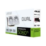 Graphics Card ASUS NVIDIA GeForce RTX 5060 Ti 16 GB GDDR7 128 bit PCIE 5.0 16x Dual Slot Fansink DUAL-RTX5060TI-O16G-WHITE