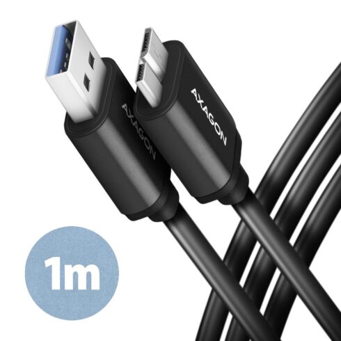 USB 3.2 Gen 1 laidas Micro-B iki USB-A, 1 m, juodas