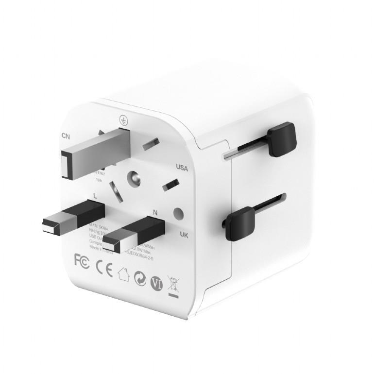 e7f92a1c-7058-4e22-a7b3-df201ba4e49d Gembird TPA-EU2A12-01-W EU to Universal travel power adapter, 12W, white | Gembird
