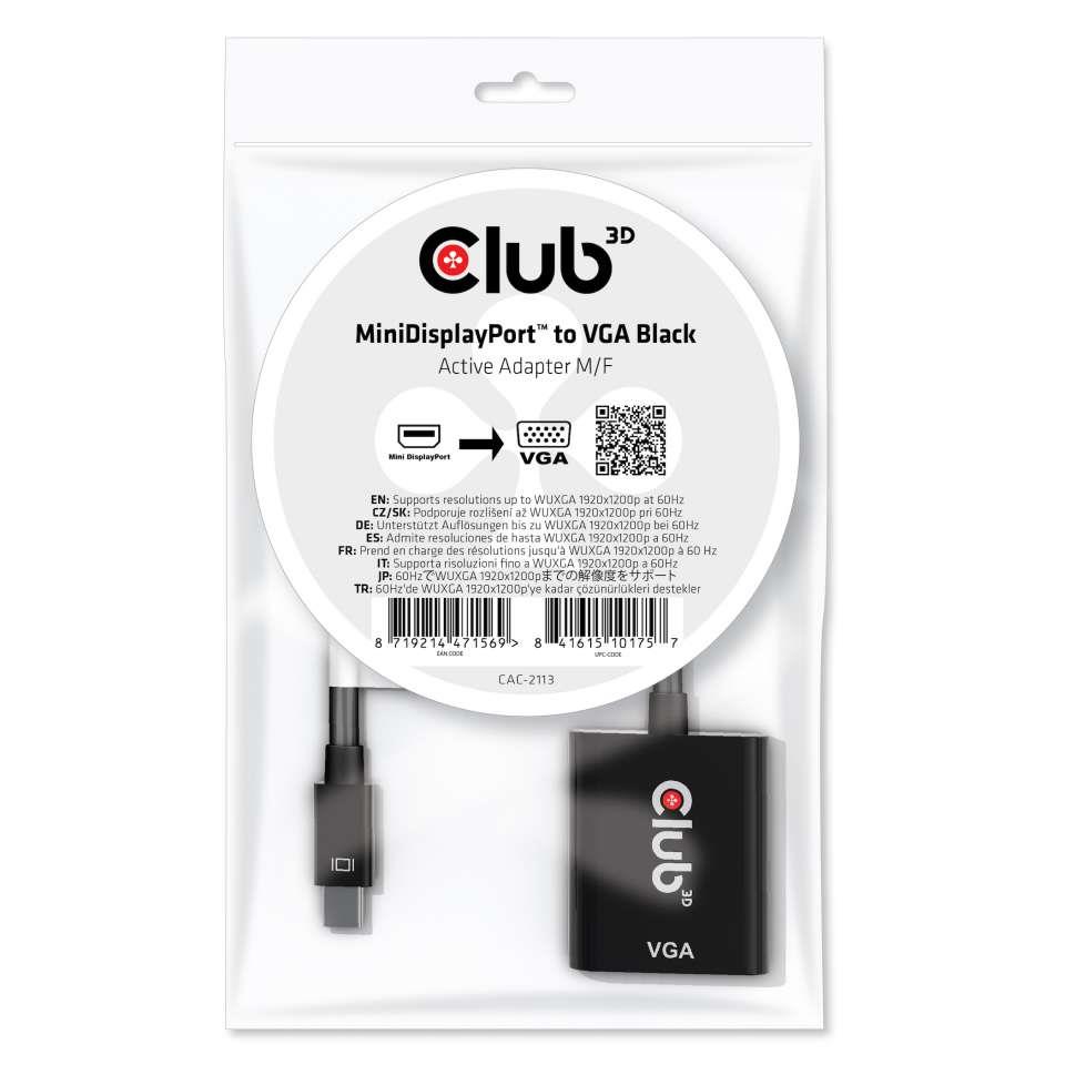 e8dde788-0a43-4167-82bf-37ed67ed325a-1 I/O ADAPTER MINI DP TO VGA/M/F CAC-2113 CLUB3D