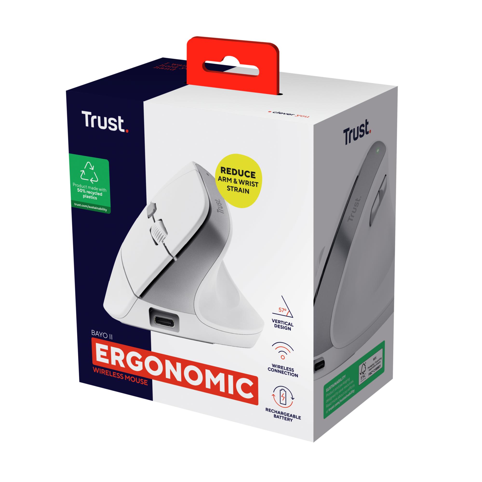 e960fd9d-ae6f-4bf7-97d7-966df836115b MOUSE USB OPTICAL WRL BAYO II/ERGO WHT 25398 TRUST