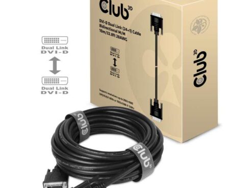 CABLE DVI-D TO DVI-D 10M/M/M CAC-1220 CLUB3D