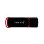 USB atmintinė Intenso 32GB su juodu ir raudonu korpusu, šoninis vaizdas