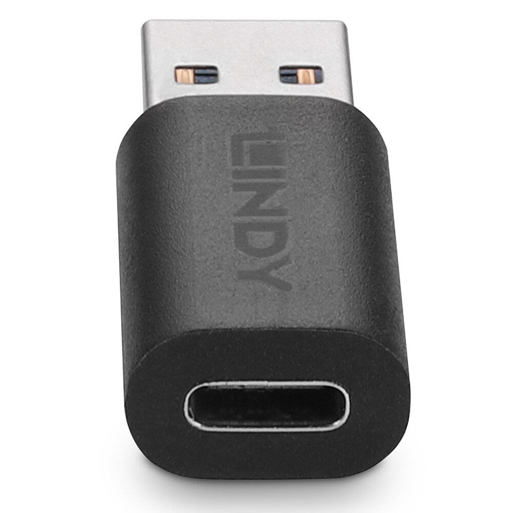 ed1dd132-c747-433e-85b7-97b8842466c1 Adapteris USB3.2 Type C/A LINDY, matomas iš šono, rodo jungčių išdėstymą