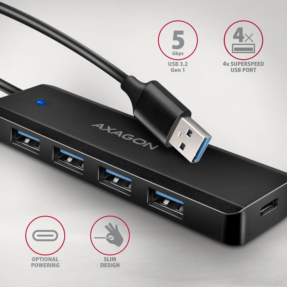 edde79ee-7aa1-458e-af14-3460be4641b9 I/O HUB USB TRAVEL/0.19M HUE-C1A AXAGON