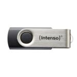 USB atmintinė Intenso su integruotu dangteliu, matoma iš šono
