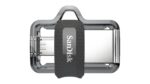 USB atmintinė SanDisk 128GB su slidžiu korpusu, matoma iš šono