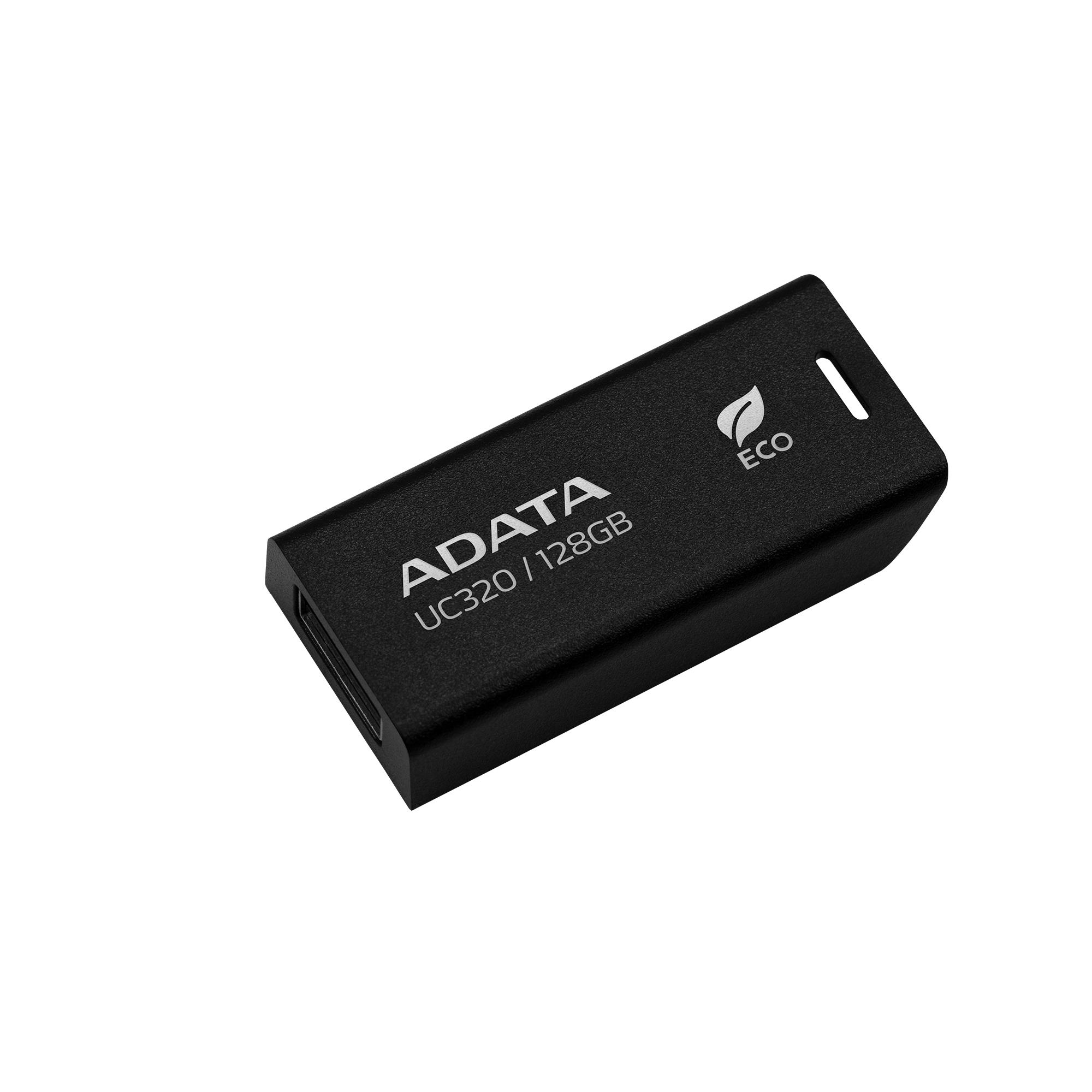 ef9ba6a3-204a-4206-a5f8-3ae77a2519f0 USB atmintinė ADATA UC320 128GB, juoda spalva