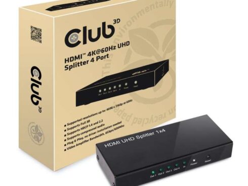 I/O VIDEO SPLITTER HDMI 4PORT/4K60HZ 2.0 UHD CSV-1380 CLUB3D