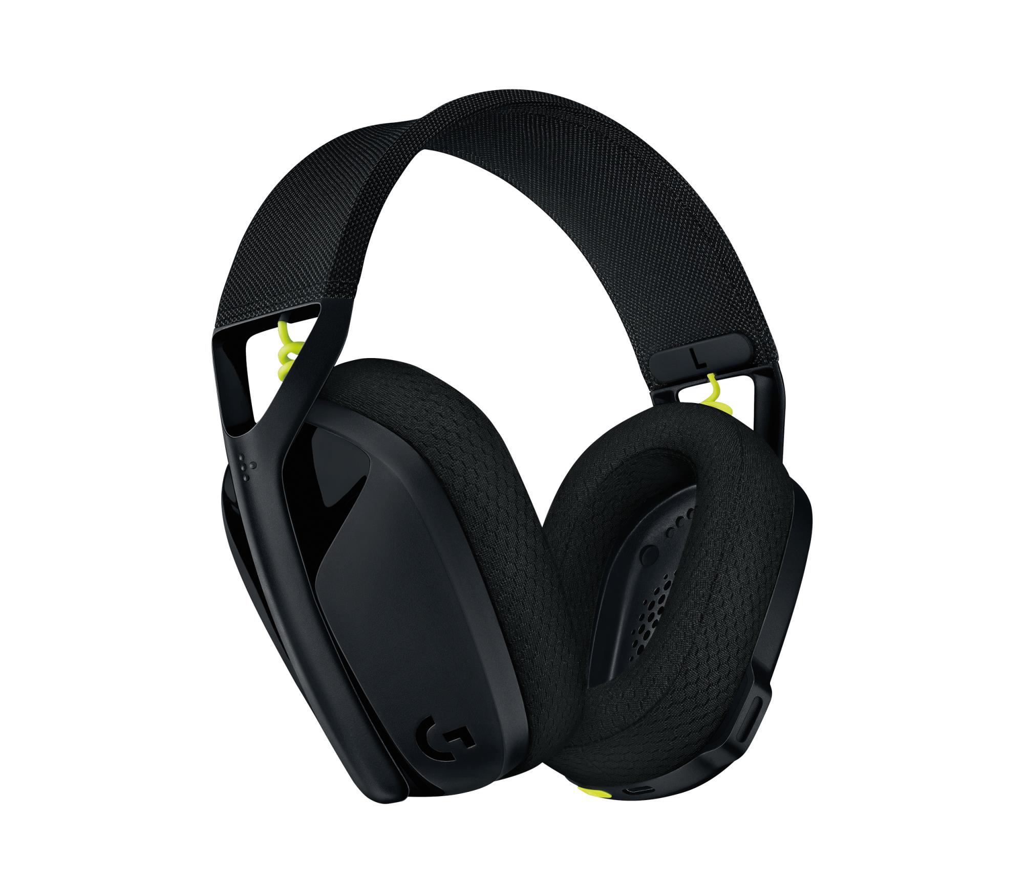 f223e715-cbf9-4507-9ff0-8ab0b31703de Ausinės Logitech G435, šoninis vaizdas su juoda ir geltona spalva