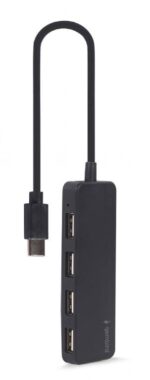 USB-C 4 prievadų hubas GEMBIRD UHB-CM-U2P4-01, juodas