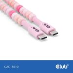 USB-C kabelis CAC-3010 rodomas iš šono, pabrėžiant ilgį ir jungtis