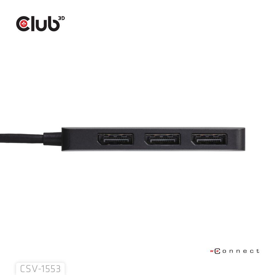 f2ee1d2b-9981-415a-a9d1-2f61ae2d06df I/O HUB USB-C 3PORT DP/CSV-1553 CLUB3D