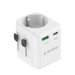 Gembird TPA-EU1A1C20-01-W Grounded universal travel power adapter, 20 W, white | Gembird