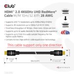 CABLE HDMI TO HDMI 10M/M/M CAC-2313 CLUB3D