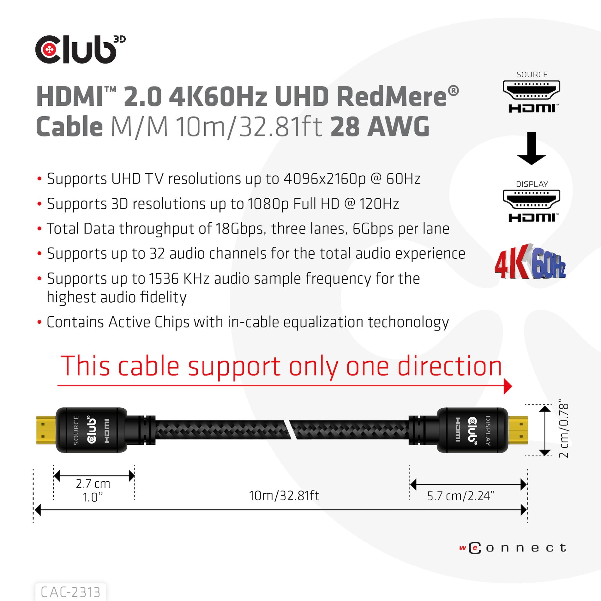 f54849b4-fb4d-4ff0-871a-241d23fb8648 CABLE HDMI TO HDMI 10M/M/M CAC-2313 CLUB3D