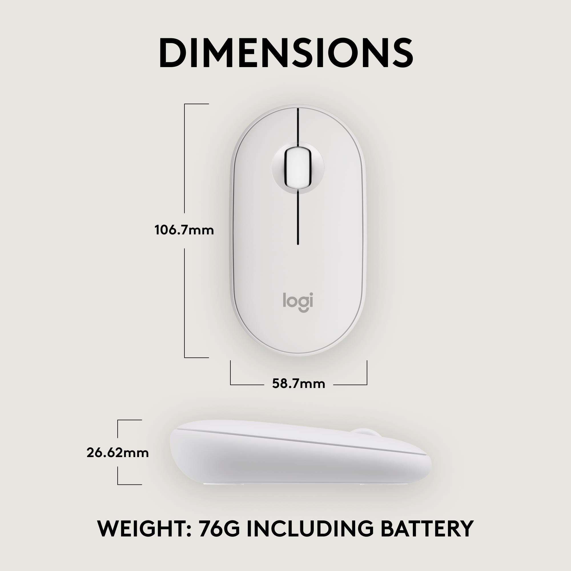f55eb70b-fbfa-44df-955d-234e6a157d15 Pelė Logitech M350S, balta, matoma iš šono su mygtukais