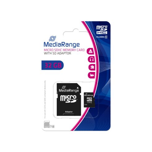 Micro SDHC 32GB C10 su adapteriu MR959 MediaRange