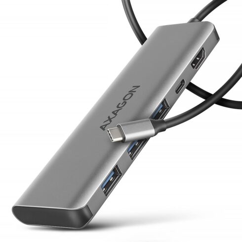 I/O HUB USB-C 5IN1 AXAGON HMC-5H su penkiomis jungtimis
