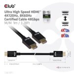 CABLE HDMI TO HDMI 1M/M/M CAC-1371 CLUB3D