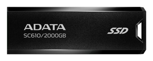 Išorinis SSD ADATA SC610 2TB su USB 3.2, rašymo greitis 500 MB/s