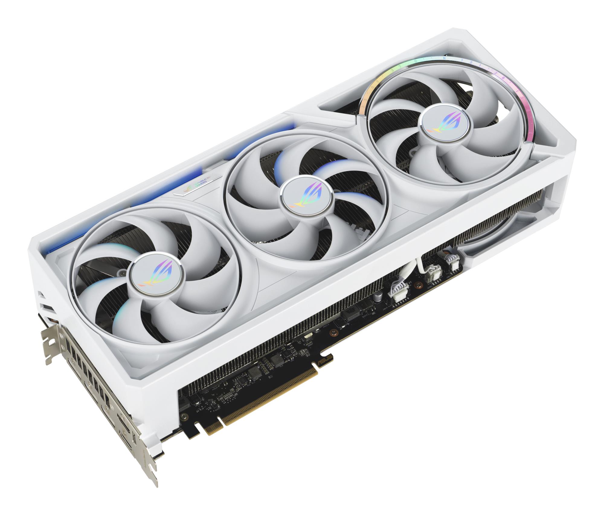 f99bafc4-044b-4ac0-8ffa-731bde58a15a Vaizdo plokštė ASUS NVIDIA GeForce RTX 5080, šoninis vaizdas su aušinimo sistema